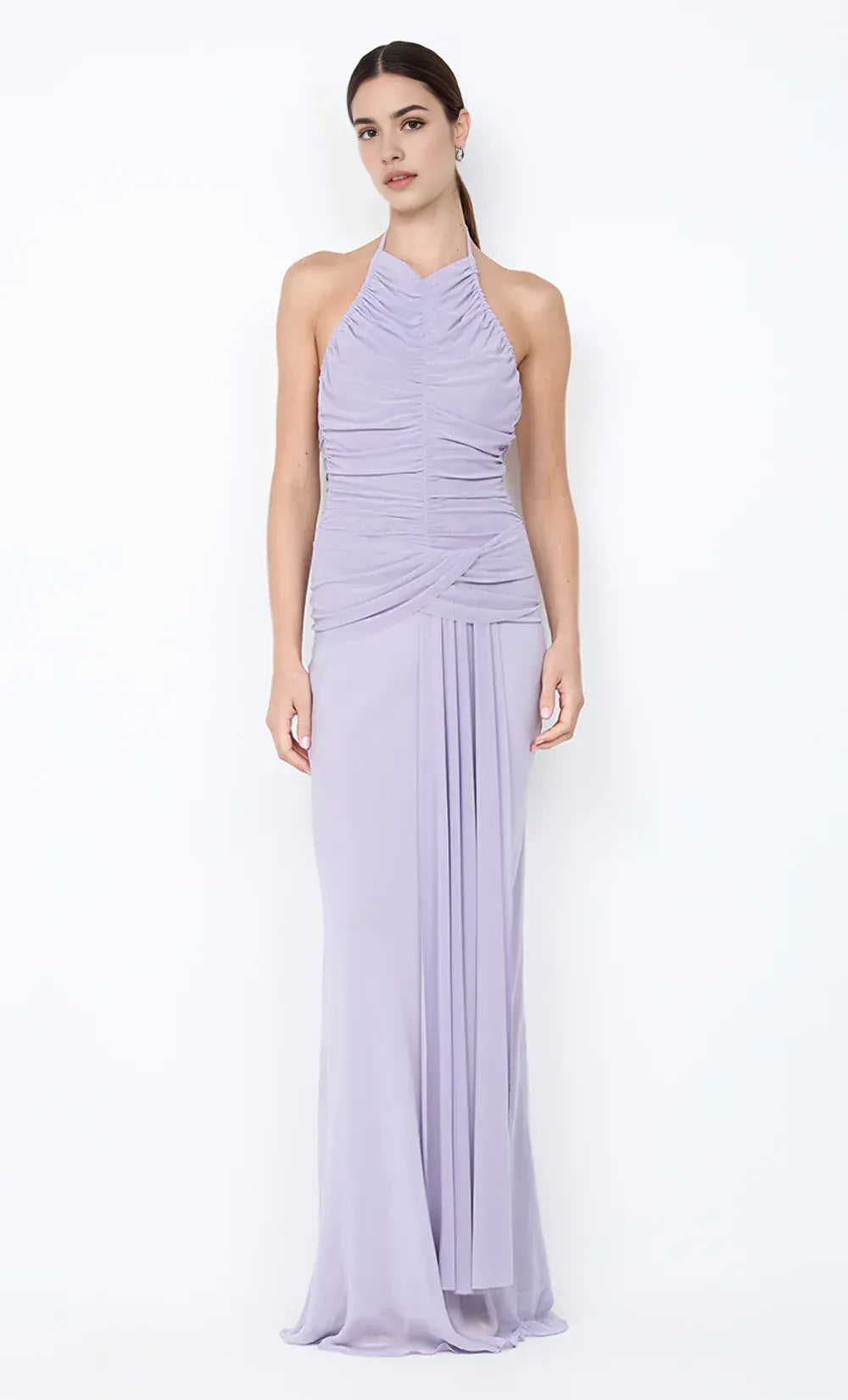 Gentle Sheath Halter Neck Sleeveless Open Back Floor Length For Ladies Evening Dress