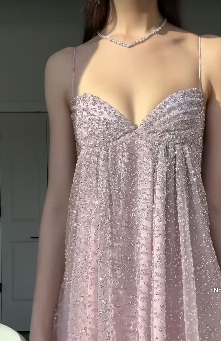 Gentle Pink A Line Spaghetti Strap Sequin Tulle Long Prom Dress Evening Dress Formal Dress