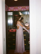 Gentle Pink A Line Spaghetti Strap Sequin Tulle Long Prom Dress Evening Dress Formal Dress