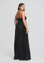 Glam Sheath Strapless Sleeveless Side Slit Floor Length Plus Size Prom Dress