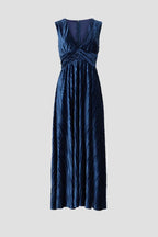 Glamorous A Line Plunge Neck Sleeveless Ruched Waist Floor Length Plus Size Prom Dress