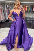 A-Line Sweetheart Neck Sleeveless Maxi Prom Dress