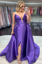 A-Line Sweetheart Neck Sleeveless Maxi Prom Dress