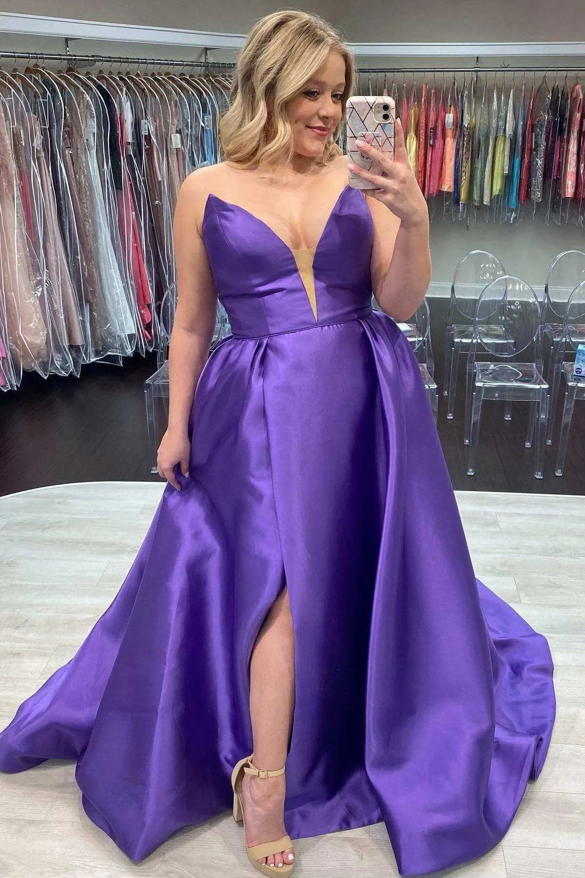 A-Line Sweetheart Neck Sleeveless Maxi Prom Dress