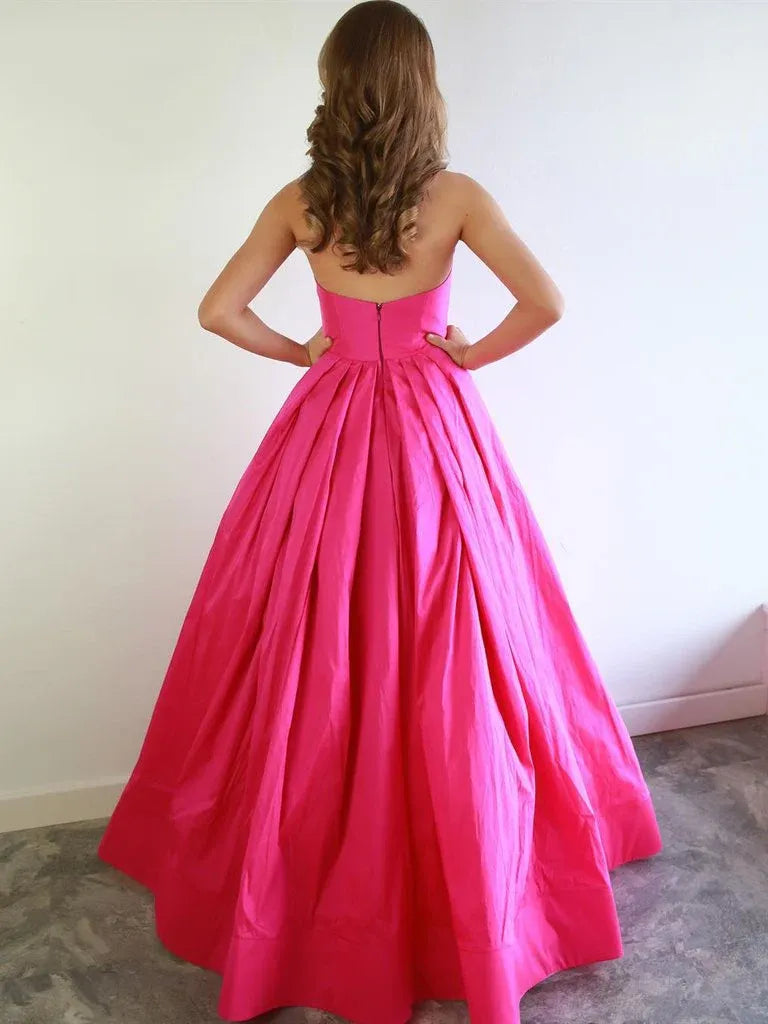 Ball Gown Strapless Bow Detail Maxi Prom Dress