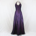 Glamorous Ballgown Halter Neck Sleeveless Lace Up Back Beaded Floor Length Prom Dress