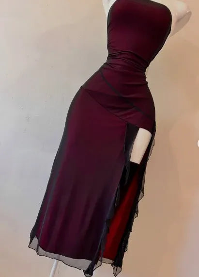 Bodycon Strapless Sleeveless Midi Prom Dress