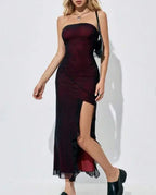 Bodycon Strapless Sleeveless Midi Prom Dress