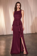 Glamorous Mermaid Boat Neck Sleeveless Zipper Back Floor Length Prom Dress