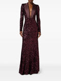 Glamorous Mermaid Deep V Neck Long Sleeve Zipper Back Floor Length Prom Dress