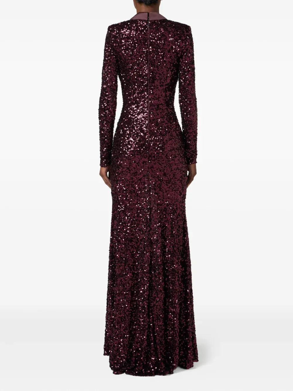 Glamorous Mermaid Deep V Neck Long Sleeve Zipper Back Floor Length Prom Dress