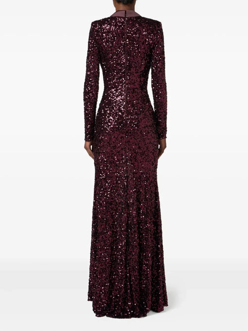 Glamorous Mermaid Deep V Neck Long Sleeve Zipper Back Floor Length Prom Dress