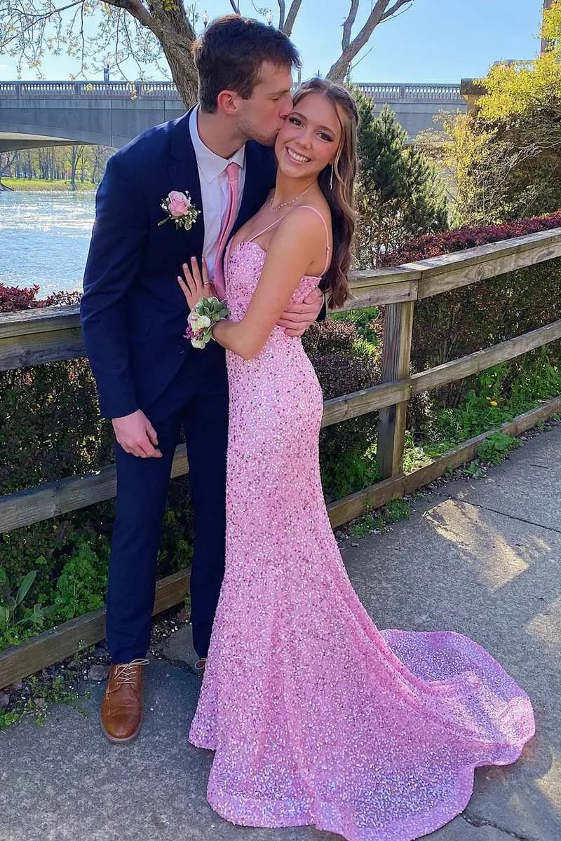 Mermaid Deep V Neck Sleeveless Maxi Prom Dress