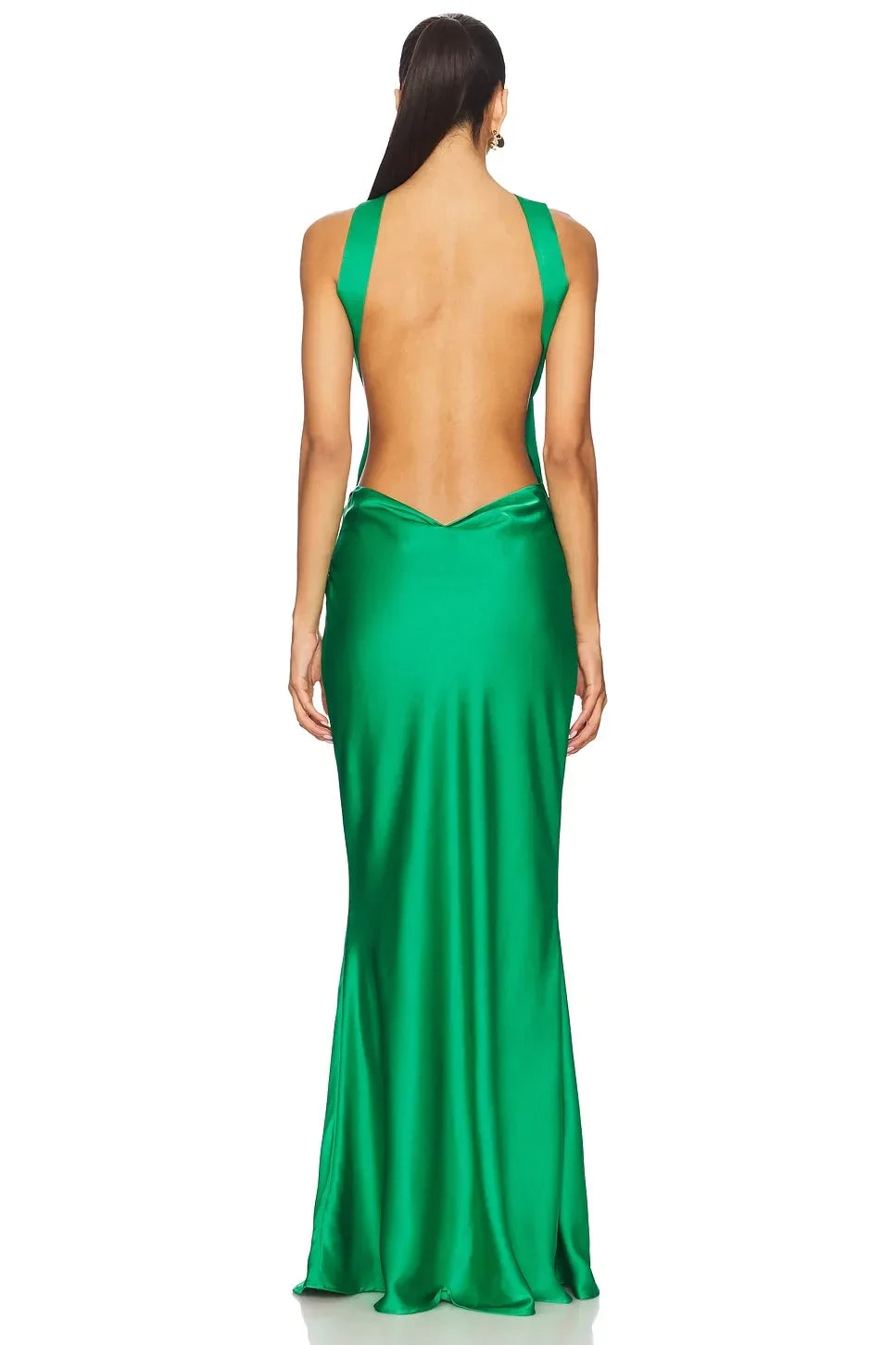 Glamorous Mermaid Halter Neck Sleeveless Open Back Floor Length Evening Dress