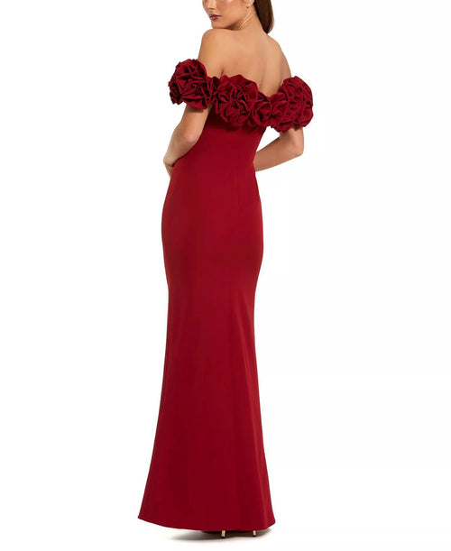 Robe de bal sirène glamour, épaules dénudées, à volants fleuris, longueur ras du sol pour adultes