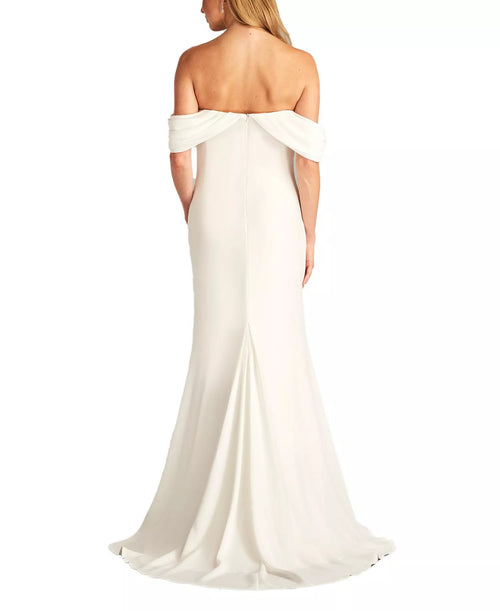 Glamorous Mermaid Off the Shoulder Sleeveless Open Back Train Floor Length Hot Sale Prom Dress