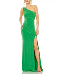 Glamorous Mermaid One Shoulder Sleeveless Cut Out Back Floor Length Prom Dress