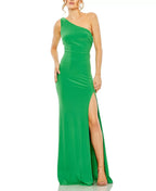 Glamorous Mermaid One Shoulder Sleeveless Cut Out Back Floor Length Prom Dress