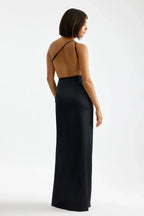 Glamorous Mermaid One-Shoulder Sleeveless Cutout Cross Back Slit Floor Length Prom Dress