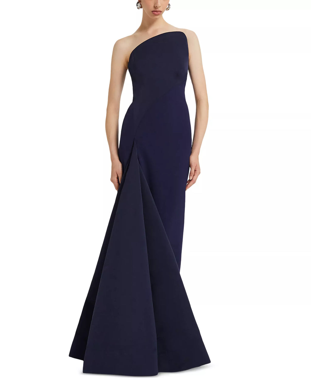 Glamorous Mermaid One Shoulder Sleeveless Dramatic Train Floor Length For Ladies Prom Dress