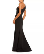 Glamorous Mermaid One Shoulder Sleeveless Floral Accent Floor Length For Ladies Prom Dress