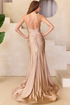 Glamorous Mermaid One-Shoulder Sleeveless Open Back Floor Length Prom Dress