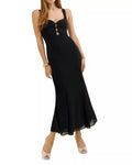 Glamorous Mermaid Square Neck Cutout Front Sleeveless Ruched Back Midi Length Prom Dress