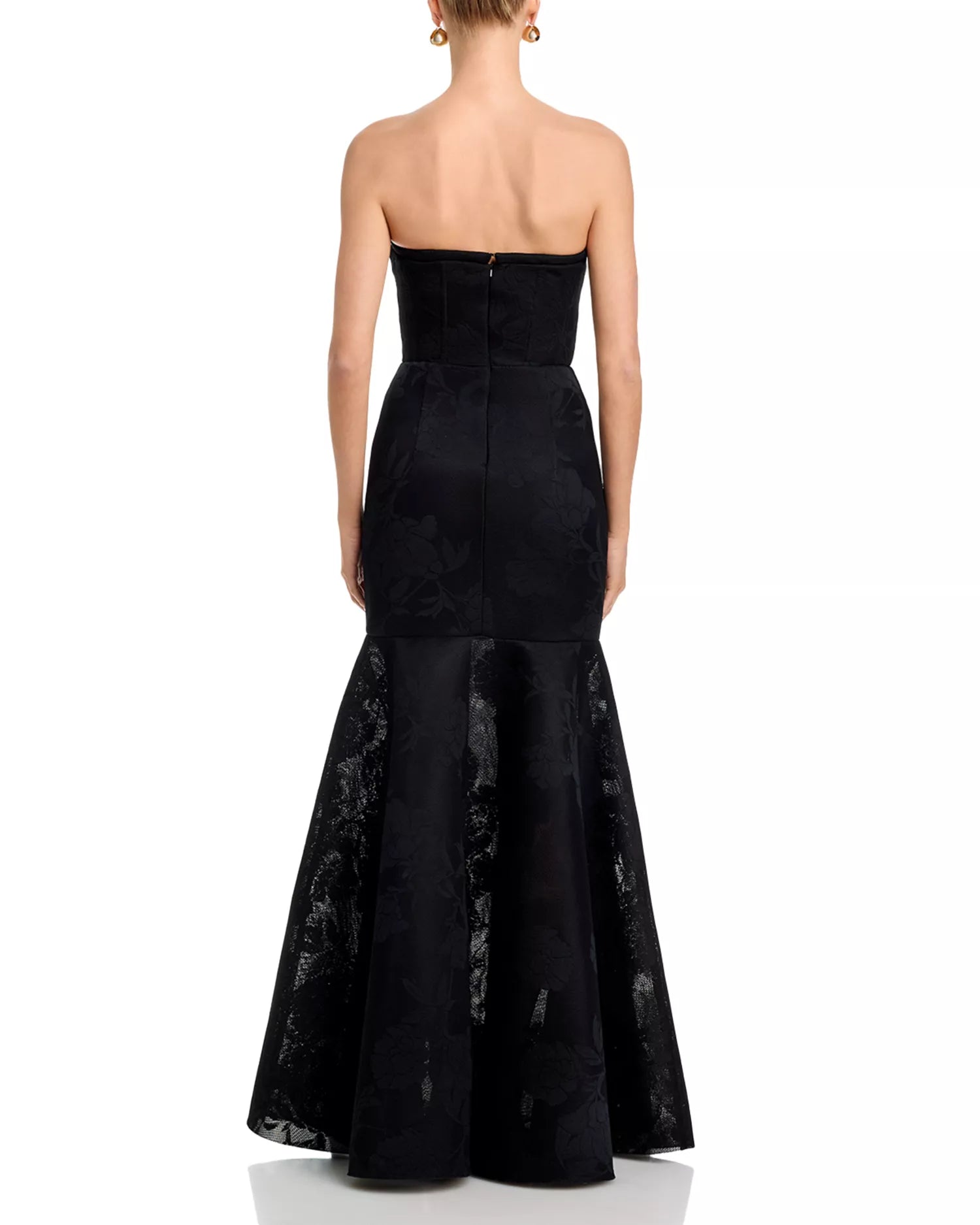 Glamorous Mermaid Strapless Embroidered Bodice Zipper Back Floor Length For Ladies Prom Dress