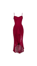 Glamorous Mermaid Sweetheart Neck Ruffle Sleeve Ruched Back Asymmetrical Female Floor Length Prom Dress