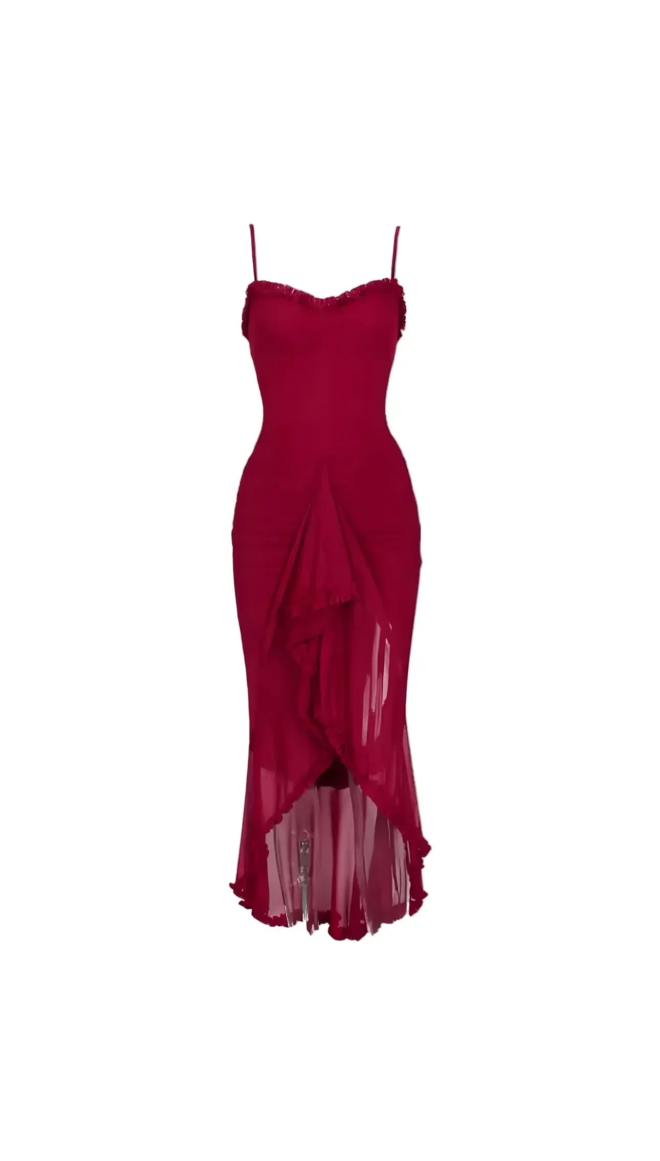 Glamorous Mermaid Sweetheart Neck Ruffle Sleeve Ruched Back Asymmetrical Female Floor Length Prom Dress