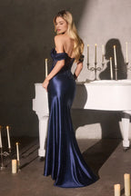 Glamorous Mermaid Sweetheart Off the Shoulder Lace Up Back Train Length Prom Dress