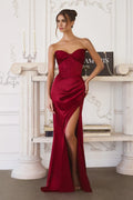 Glamorous Mermaid Sweetheart Strapless Lace Up Back Floor Length Prom Dress