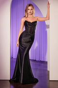 Glamorous Mermaid Sweetheart Strapless Open Back Floor Length Prom Dress