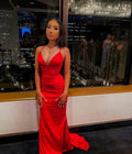Mermaid V-Neck Spaghetti Strap Maxi Prom Dress