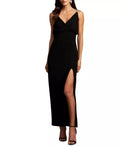 Glamorous Sheath Deep V Neck Embellished Strap Zipper Back Floor Length Prom Dress