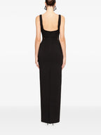 Glamorous Sheath Deep V Neck Sleeveless Cut Out Back Floor Length Prom Dress