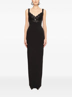Glamorous Sheath Deep V Neck Sleeveless Cut Out Back Floor Length Prom Dress