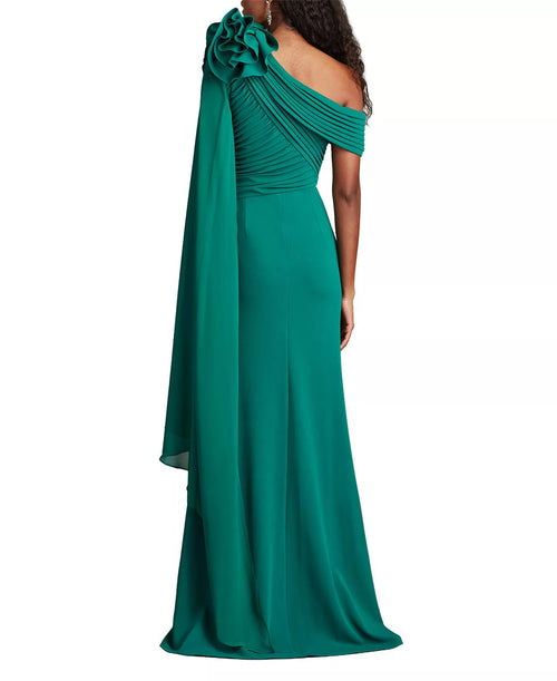 Glamorous Sheath One Shoulder Cape Sleeve Zipper Back Floor Length Prom Dress