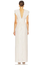 Glamorous Sheath Plunge V Neck Cap Sleeve Embellished Back Floor Length Evening Dress