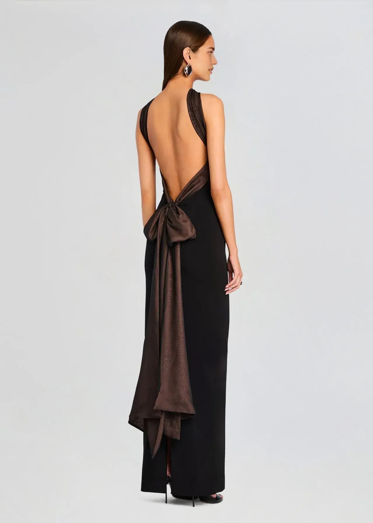 Glamorous Sheath Strapless Sleeveless Bow Back Floor Length Plus Size Evening Dress