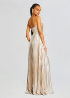 Glamorous Sheath Strapless Sleeveless Side Slit Floor Length Plus Size Prom Dress
