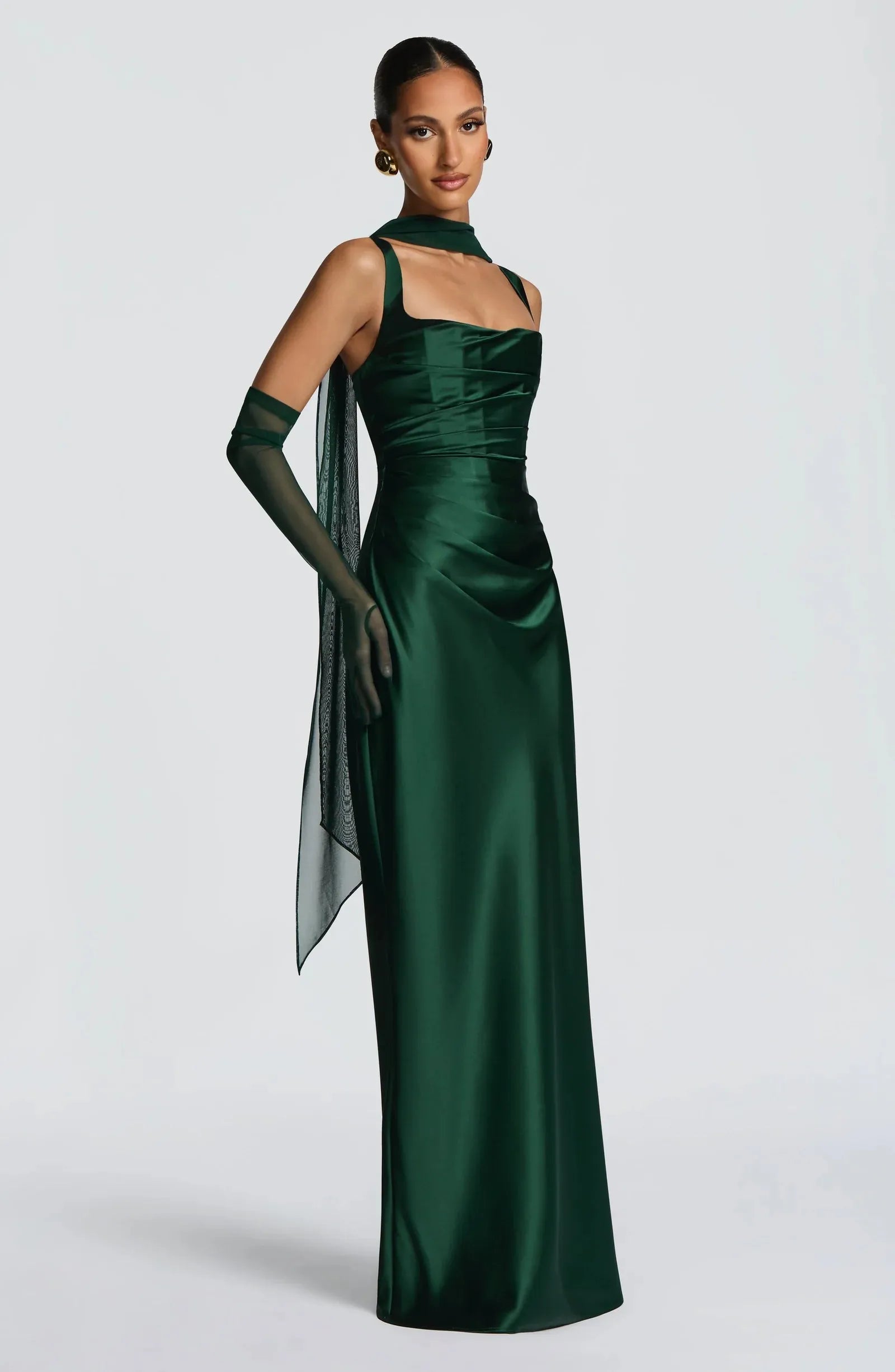 Square Neck Corset Mermaid Maxi Dress