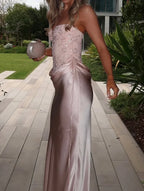 Strapless Beaded Corset Mermaid Maxi Dress