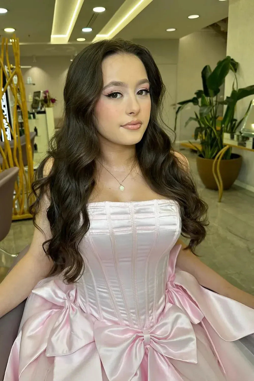 Strapless Corset Mini Dress with Bow