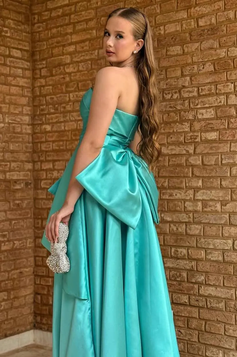 Strapless Draped Ruffle Peplum Ball Gown Evening Dress