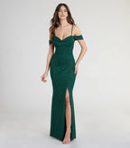 Glamorous Trumpet Cowl Neck Off Shoulder Floor Length Prom Dress