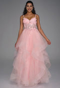 A-line V Neck Sleeveless Backless Floor Length Prom Dress