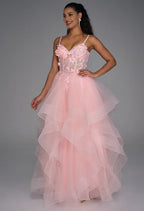 A-line V Neck Sleeveless Backless Floor Length Prom Dress