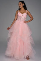 A-line V Neck Sleeveless Backless Floor Length Prom Dress