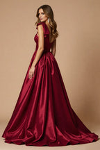 A Line One Shoulder Sleeveless Sweep/Brush Train Prom Dress